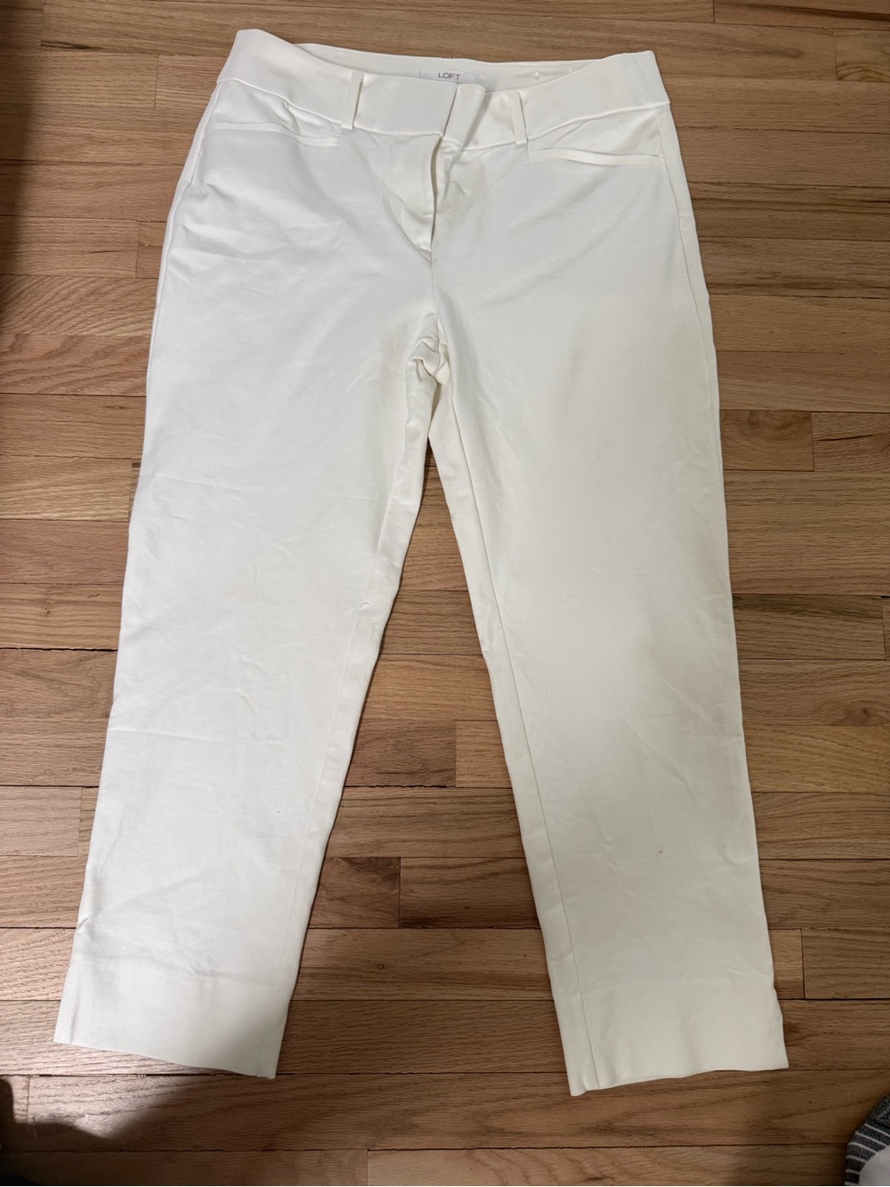 NWOT NEVER WORN! White High-Waist Tailored Trousers, Thick Quality Material Sz 8